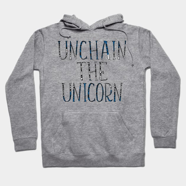 UNCHAIN THE UNICORN, Scottish Independence Saltire Flag Slogan Hoodie by MacPean